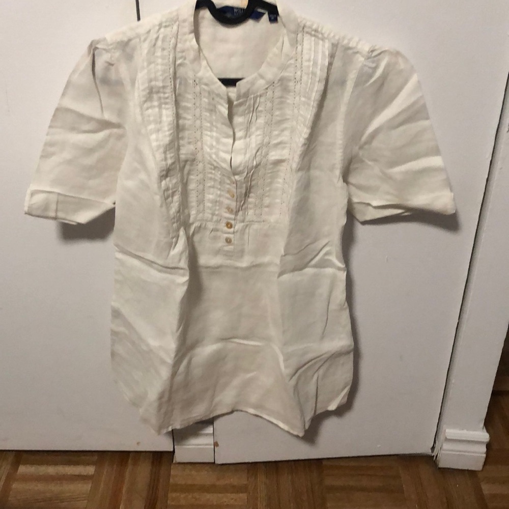 White linen blouse